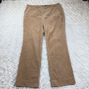 Lauren Ralph Lauren Corduroy Pants Womens 12 Tan Relaxed Fit Equestrian Preppy